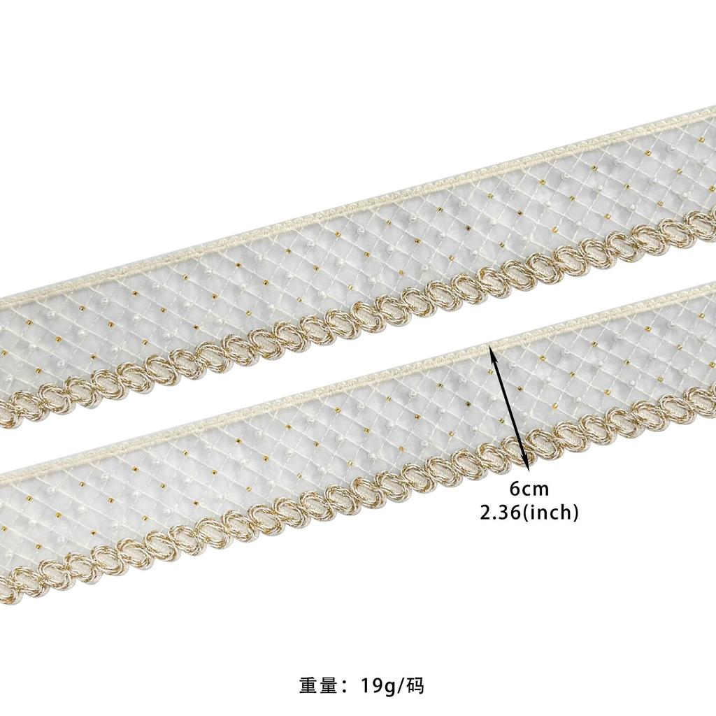 6Cm Multi-Color Organza Bead Embroidery Strand Barcode Clothing Dress Dress Home Lace Accessories