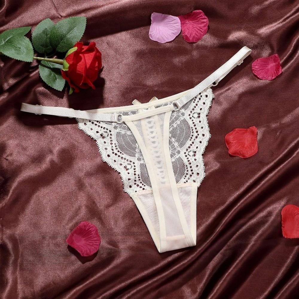 Thin Strap Underwear for Women Transparent Mesh Lace Briefs Fashion Lace Thong  Lady
