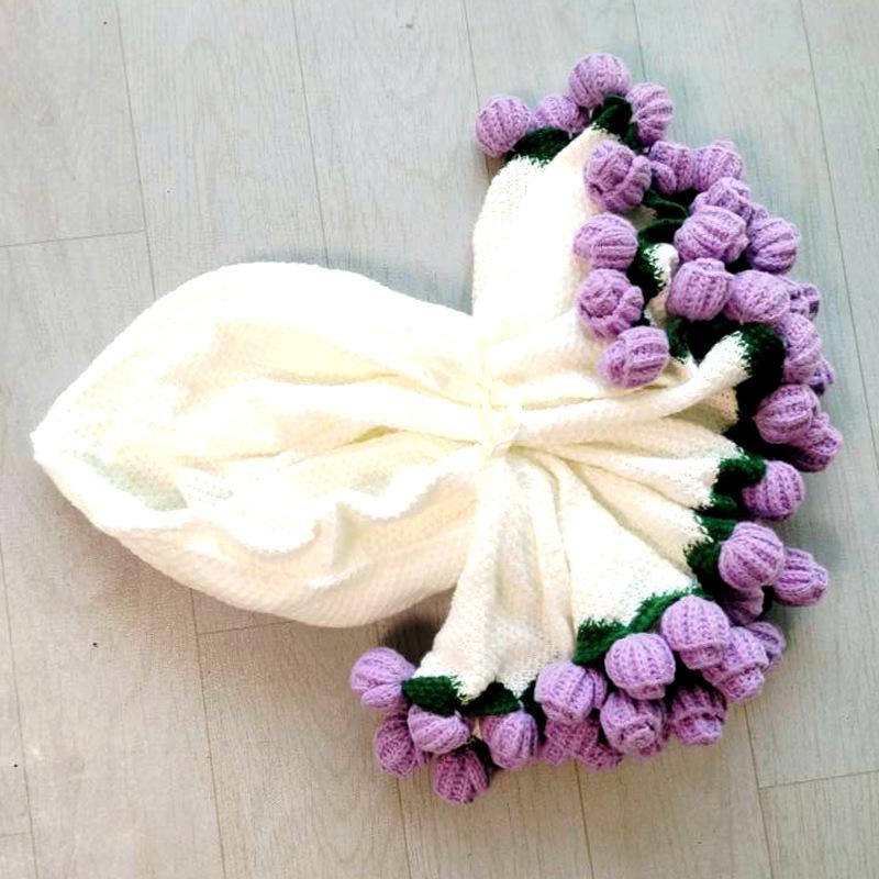 Handgestricktes Rosenstrauß-Kuscheldecke für Mädchen, Freunde, frisch Verheiratete - Perfektes praktisches Weihnachtsgeschenk