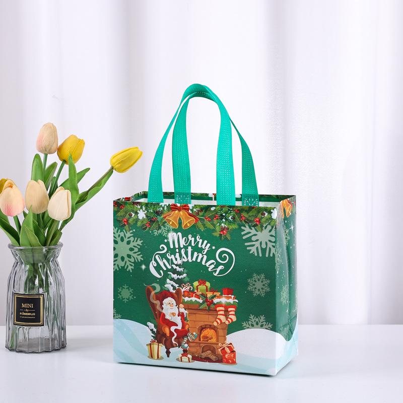 Custom Red Non-Woven Christmas Gift Bag with Logo Printing