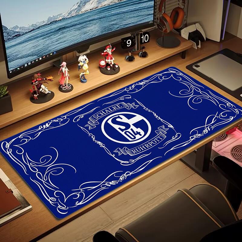 Tappetino Mouse FC Schalke 04 Grande Cuscino Tavolo da Gioco Antiscivolo Laptop Tablet Mousepad Grande Tappetino XXL Mini PC Tappetino Gioco Con Bordo Lock_XIA