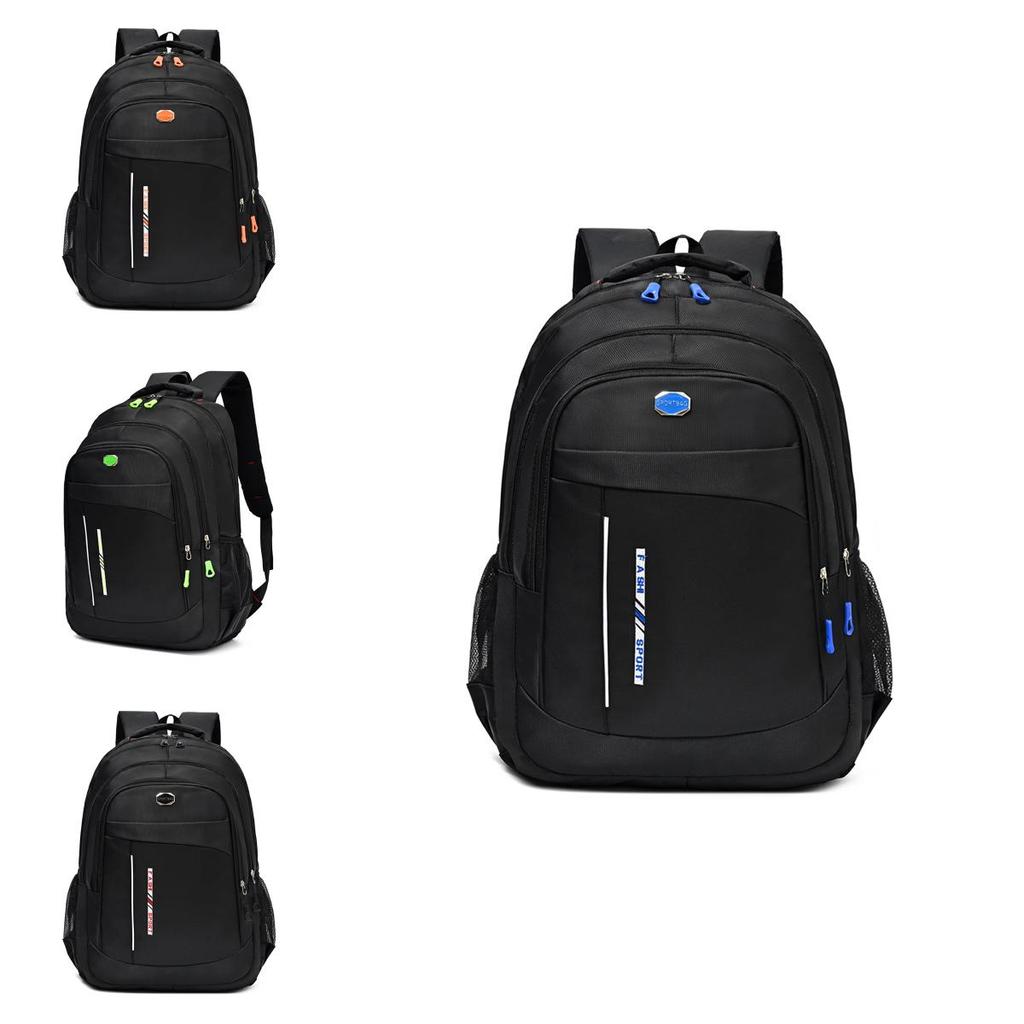 Oxford Cloth Unisex Travel Backpack With Letter Stripe Pattern For Commuting And School Use