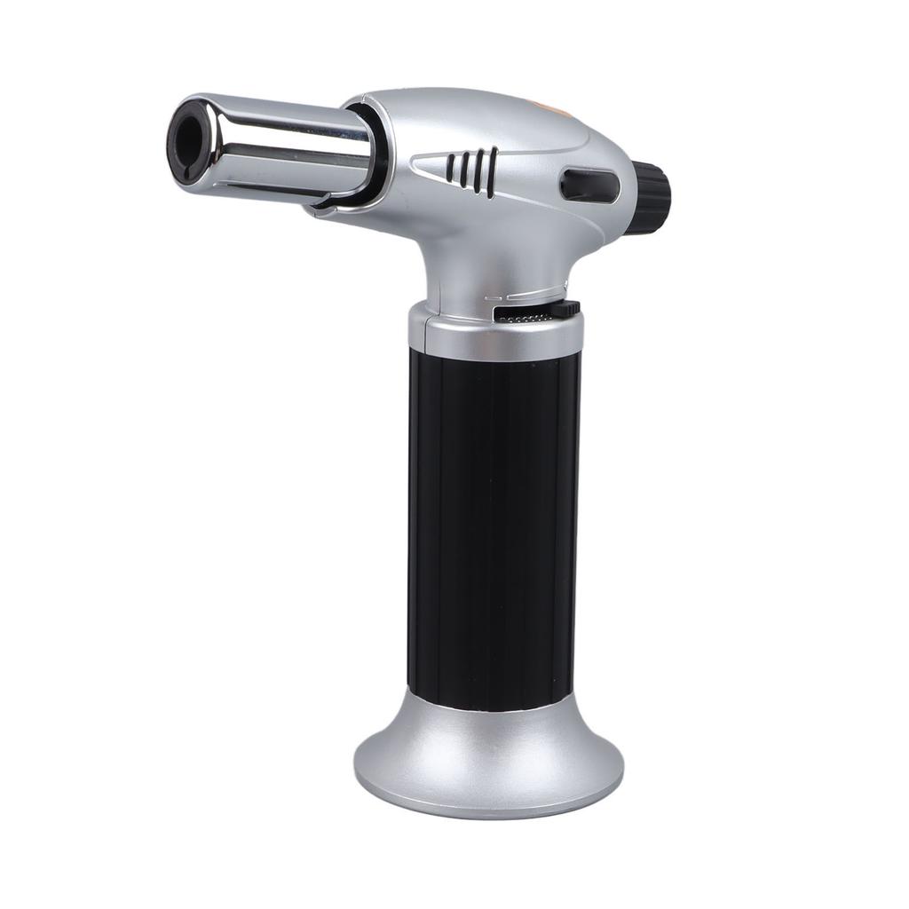 MOD 800 Flame Gas Torch Hand Held Mini Blow Torch for Cigar Outdoor BBQ Camping Cooking Silver Black Large Size