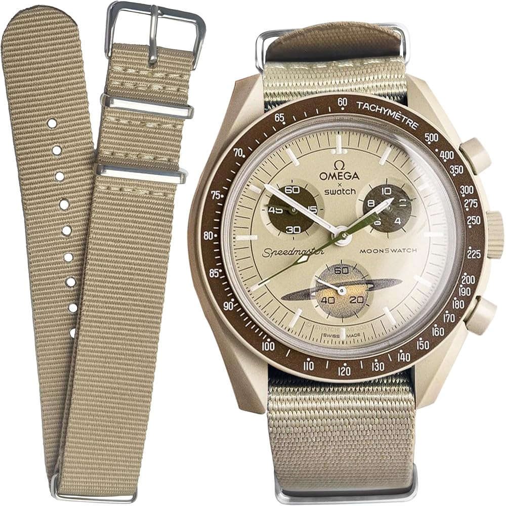 [Ocdin] 20mm Watch Band Omega X Swatch for Omega X Swatch Omega and Swatch Speedmaster Moon Swatc...