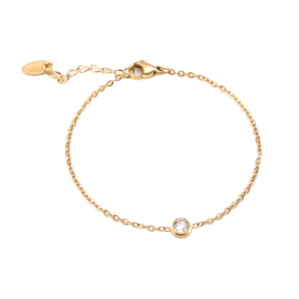 Small Fresh Hand Jewelry for Women, Simple and Simple Single Diamond Six-diamond Bracelet