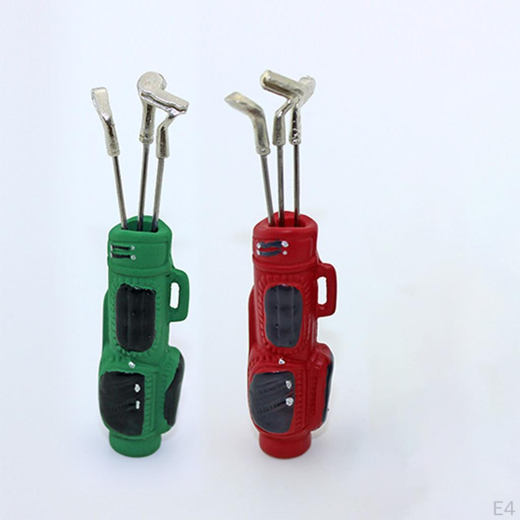 1/12 or 1/6 Doll House Golf Clubs with Bag 3 Miniature Scene Accessory
