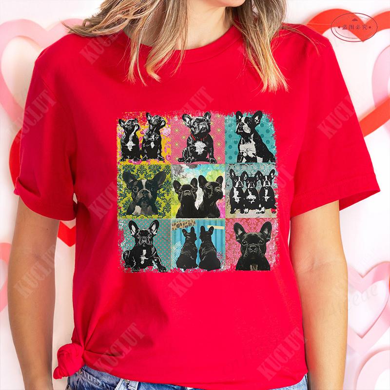 French Bulldog Unisex T Shirt Fashion Dog Graphic Tops Summer Short Sleeve Tees Harajuku Streetwear Aesthetic Female Clothing
