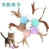 JIMIGUGU Cat Toy Ball, Cat Teaser with Interchangeable Heads, Fluffy Feather Type, Wear-Resistant and Durable, Quickly Eliminates Excess Cat Cat Toy