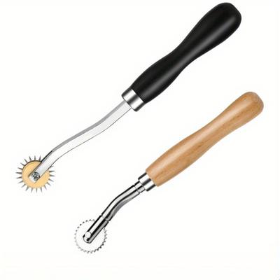 Set 2 Bucăți Roți de Trasare Metalice - Distanțier pentru Marcarea Cusăturilor pentru Tipare de Croitorie, Hârtie de Calc și Artizanat din Piele, Roată de Poncire