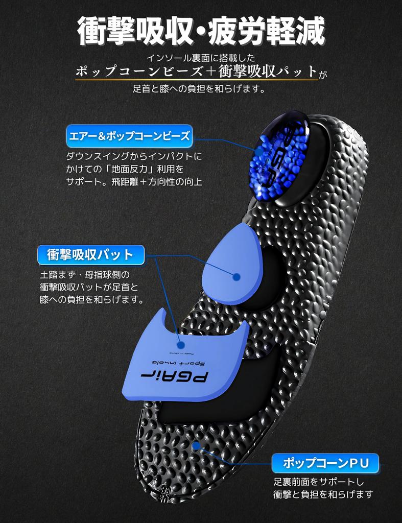 Prime Golf Golf Less Shock Increases Flying Increases Shifts Center of Assists Lower Body Does Not Get Golf Shoes Insole, Insoles, Fatigue,