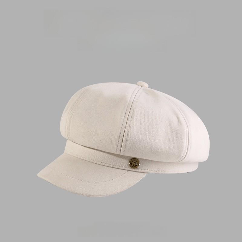 

Eightsided Beret Hat For Women With Sun Protection And Breathability For Casual Wear бежевый