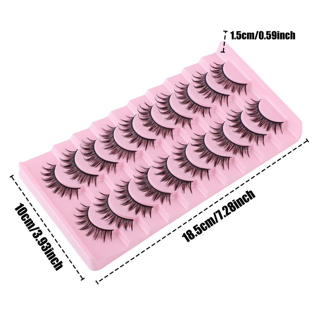 10 Packs Of Thick Curled False Eyelashes Simulation Natural Daily Makeup Eyelashes