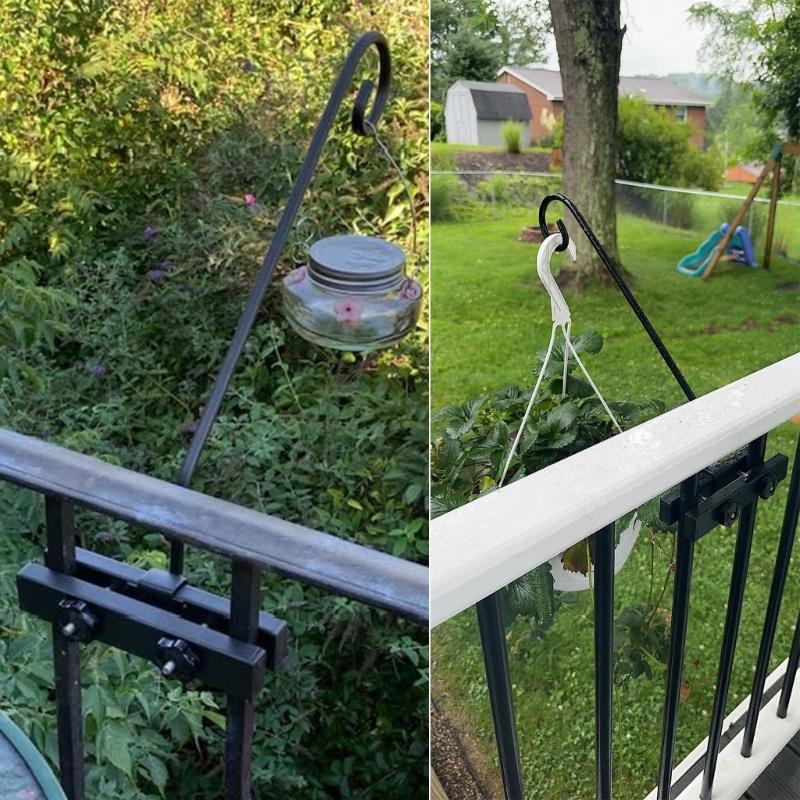 Zábradlí na terase Závěs na rostliny Pevný Hák na plotovou terasu Dekorativní Hák Závěs pro zavěšení rostlin Krmítka pro ptáky