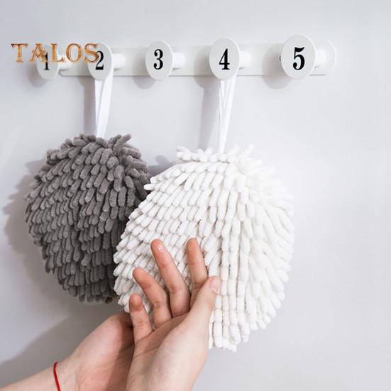 2 Pcs Hand Towel with Hanging Lanyard Highly Water Absorbent Quick-drying Superfine Fiber Thickened Reusable Kitchen Bathroom Cleaning Wipe Towel