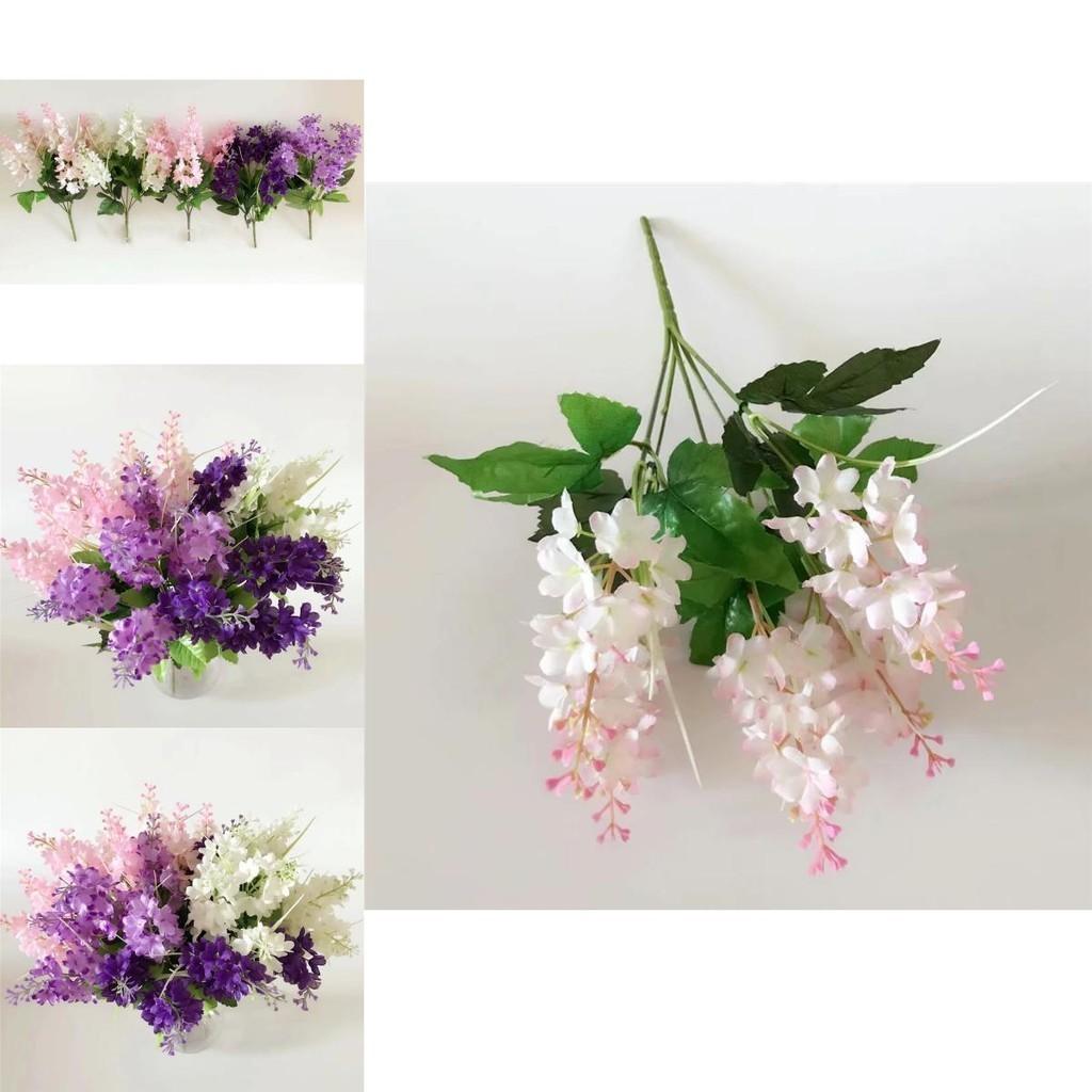 Lifelike 5 Heads Artificial Hyacinth Fake Silk Flowers Bouquet Ideal For Party Decorations