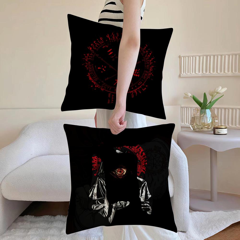 Anime C-Castlevania Cushion Cover Anti-dustmite Pillowcase Invisible Zipper Silky Short Plush Sofa Cushion Cover