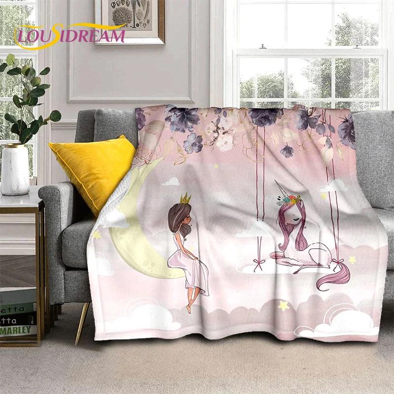 Cute Ballet Girl Ballerina Fairy Cartoon Soft Flannel Blanket for Bed Bedroom Sofa Picnic,Throw Blanket for Outdoor Leisure Gift
