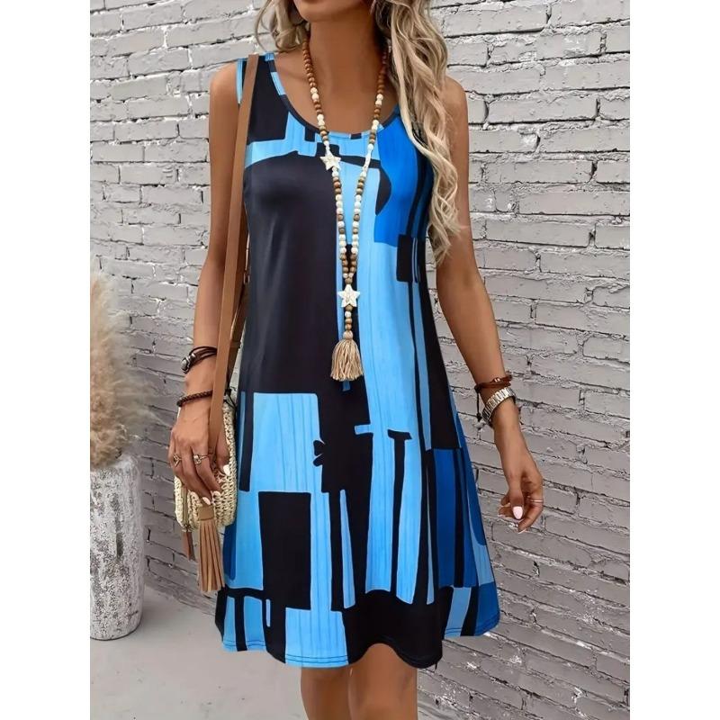 European and American Style 2025 New Fashionable Dress Casual High-quality O-neck Short Sleeved Dress