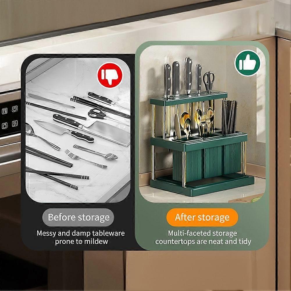 Kitchen Cutlery Holder Spoon Fork Chopstick Storage Rack Utensils Organizer