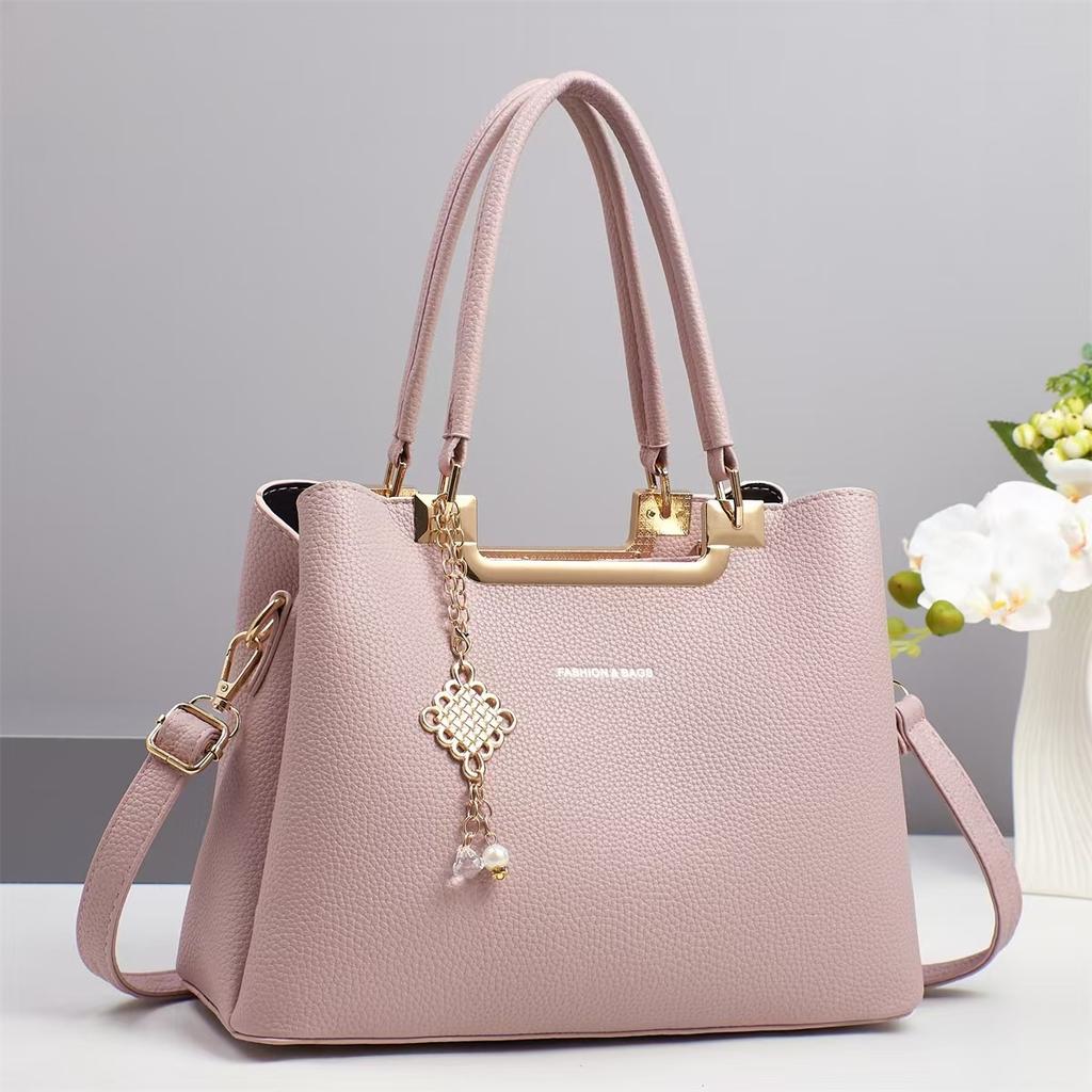 Geantă de mână nouă Macaron Fashion, cu mai multe straturi, capacitate mare, geantă de umăr simplă, textură litchi, geantă crossbody, trend
