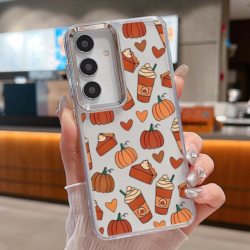 Halloween Pumpkin Lantern Case For iPhone 18 Pro Max Plating Lens Clear Soft Cover For iPhone 17 16 15 14 13 Pro Max 17E 16E