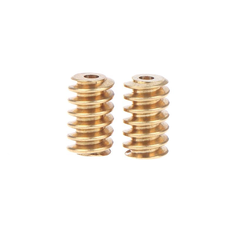 2Pcs 0.5 Modulus 1.98Mm/2.28Mm/ 2.98Mm Aperture Hole Diameter Single-Head Copper Worm Gear Matching 2Mm/2.3Mm/3Mm Shaft