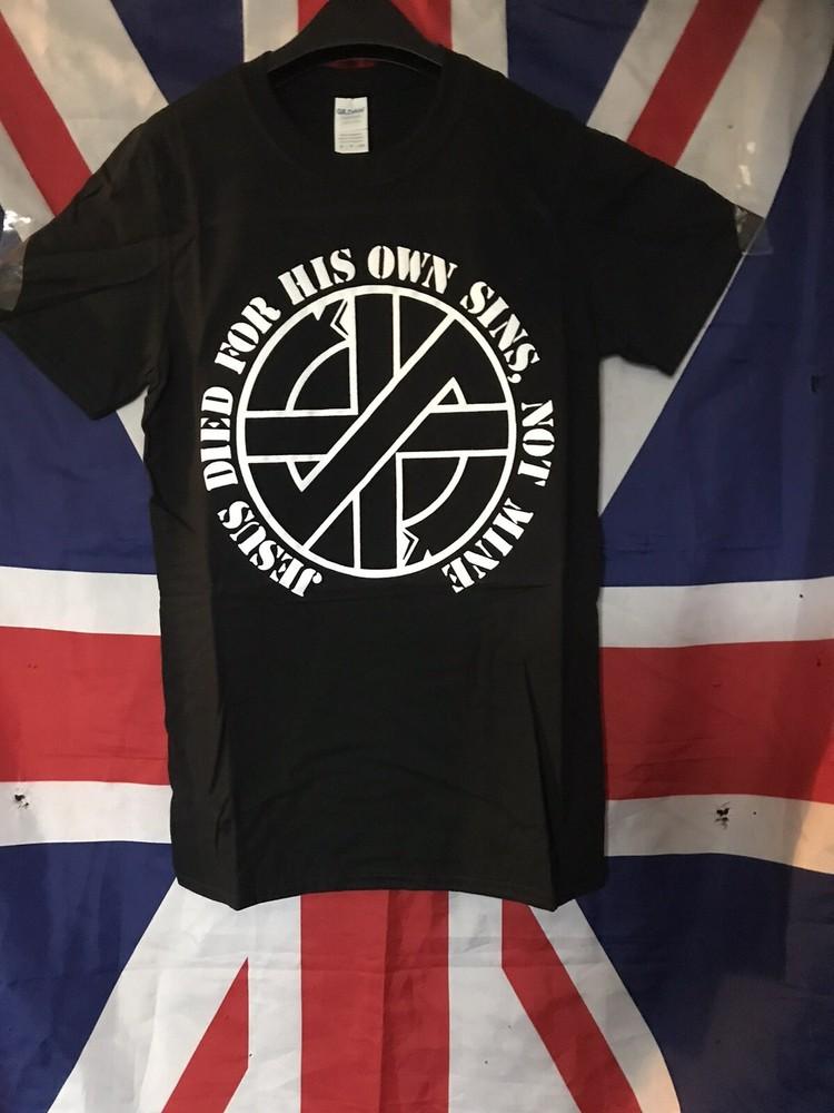 Reprint Crass Tshirt Jesus Died For His Sins Not Mine Anarco Punk Up To Xl Sizes Unisex T-Shirt M