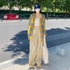 Women's 2026 Early Spring Retro Yellow Plaid Loose Shirt Jacket