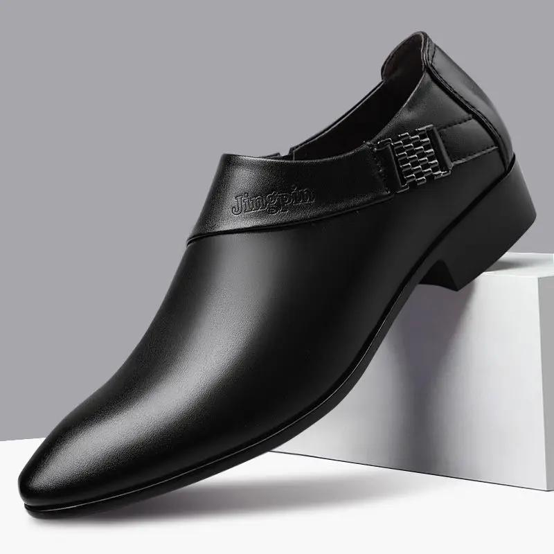 Fashion Pointed Toe Men's Formal Shoes Spring Autumn Social Shoe Male New Footwear 2024 Style Office Cheap Liquidation Clearance Party