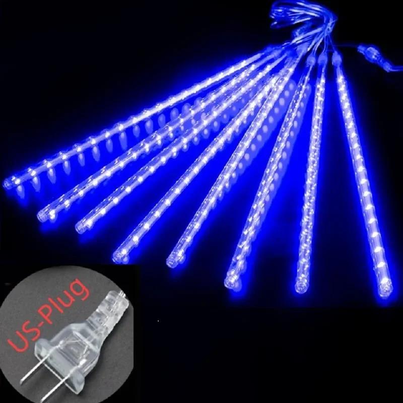 Solar Meteor Shower Rain String Lights Waterproof Garden Light 8 Tubes Christmas Tree Holiday Party Wedding Holiday Decoration