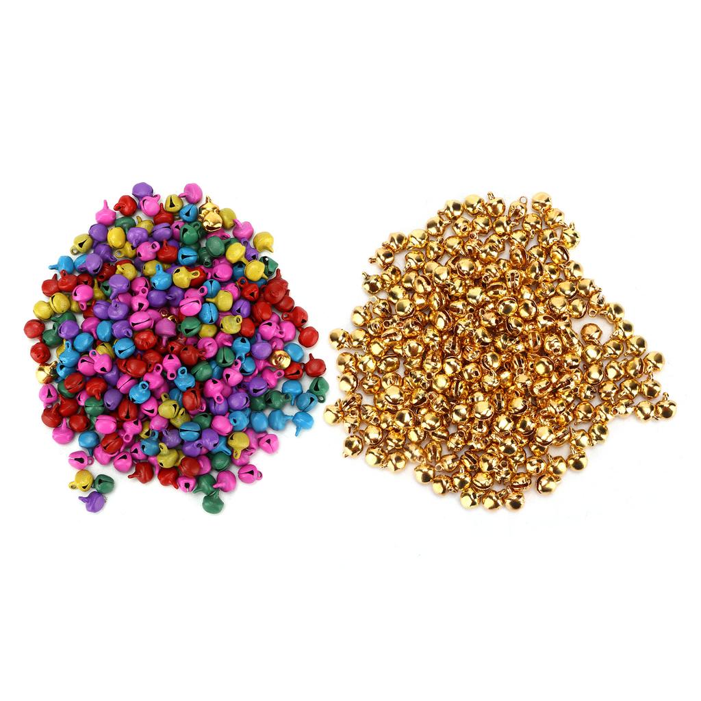 300pcs Small Bells DIY Mini Tiny Iron Jingle Bells with Hole for Craft Jewelry Festival Birthday Dec
