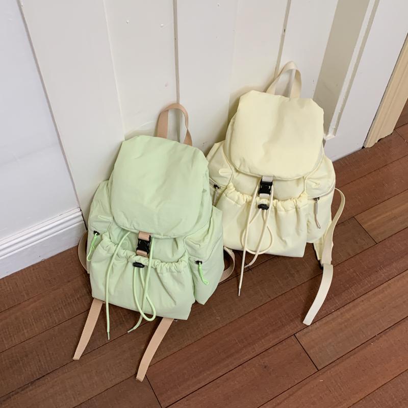 Women Drawstring Rucksack Lightweight Travel Gym Bag Nylon Casual Bookbag for Outdoor Travel College University Campus