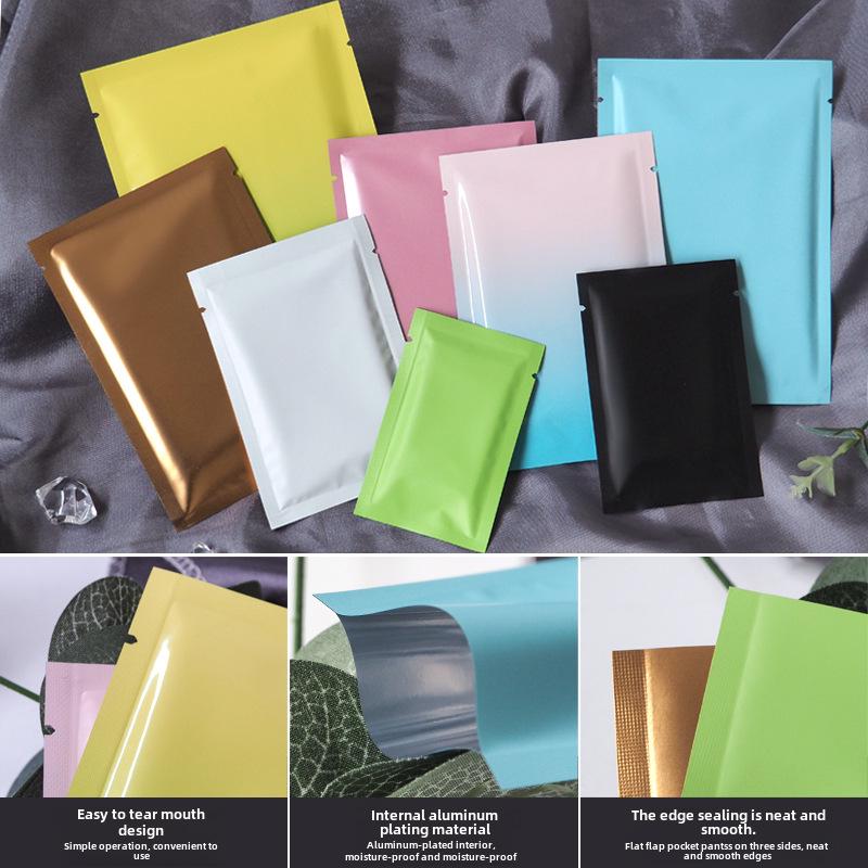 Colored Aluminum Foil Flat Seal Bags for Mask and Powder Packaging