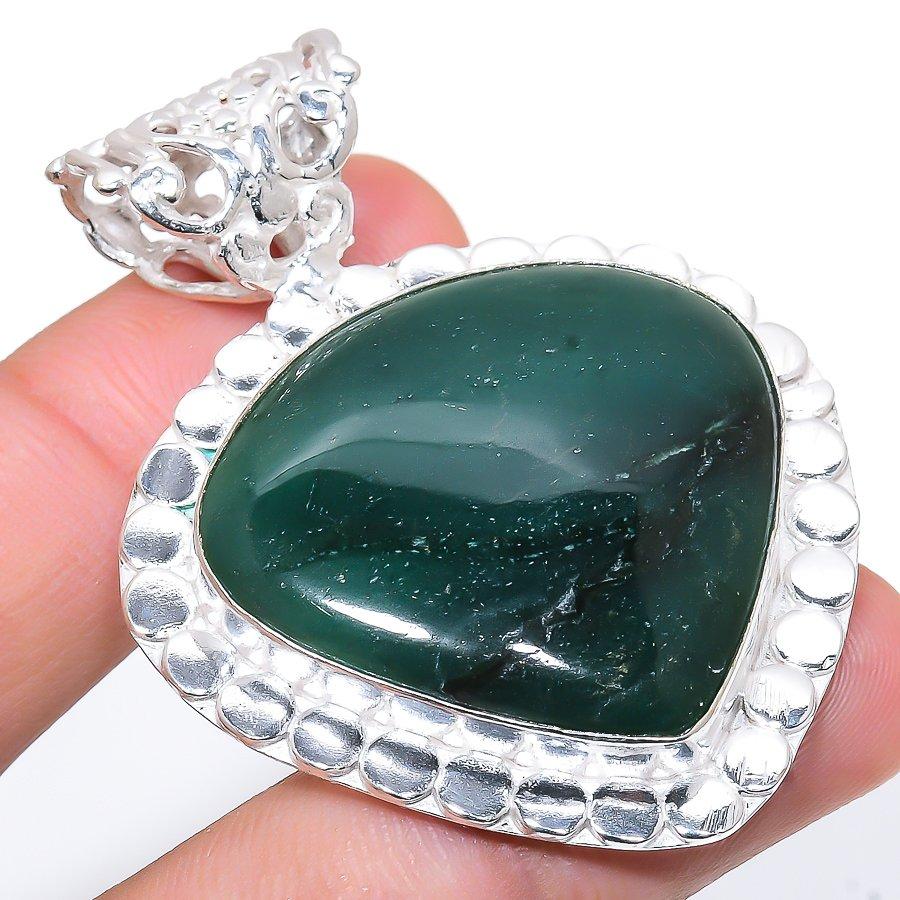 

Green Aventurine Gemstone Handmade Ethnic Jewelry Pendant 2.13 SR-6310