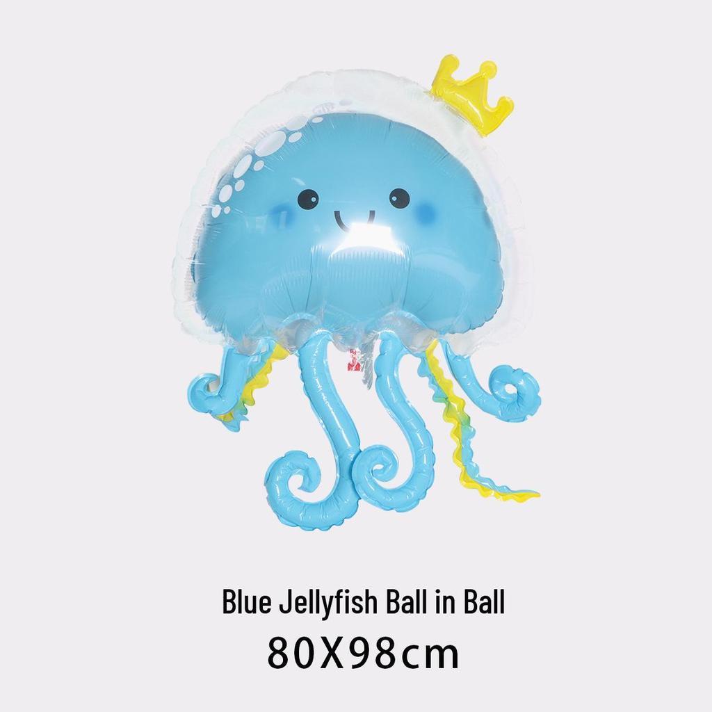 Jellyfish Octopus Theme Bubble Ball Crown Ocean Park Birthday Balloons