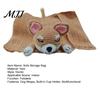 Sofa Storage Bag Soft Wool Dog Shape Hand Woven Shaped Pillow with Built-in Cup Holder Winter Accessory
