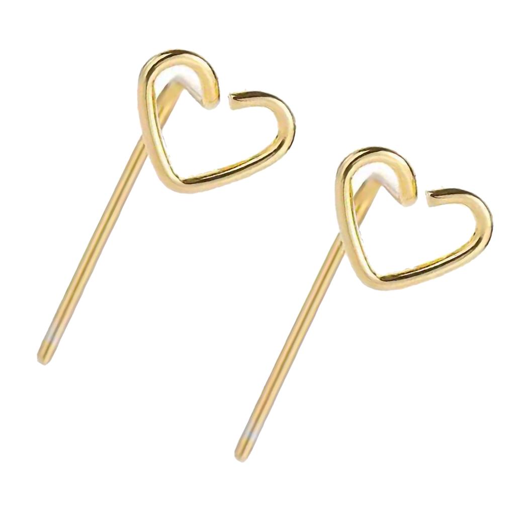 Heart Shaped Stud Earrings Shiny Stylish Exquisite Design Alloy Fashionable Stud Earrings for Daily Use Party Gold