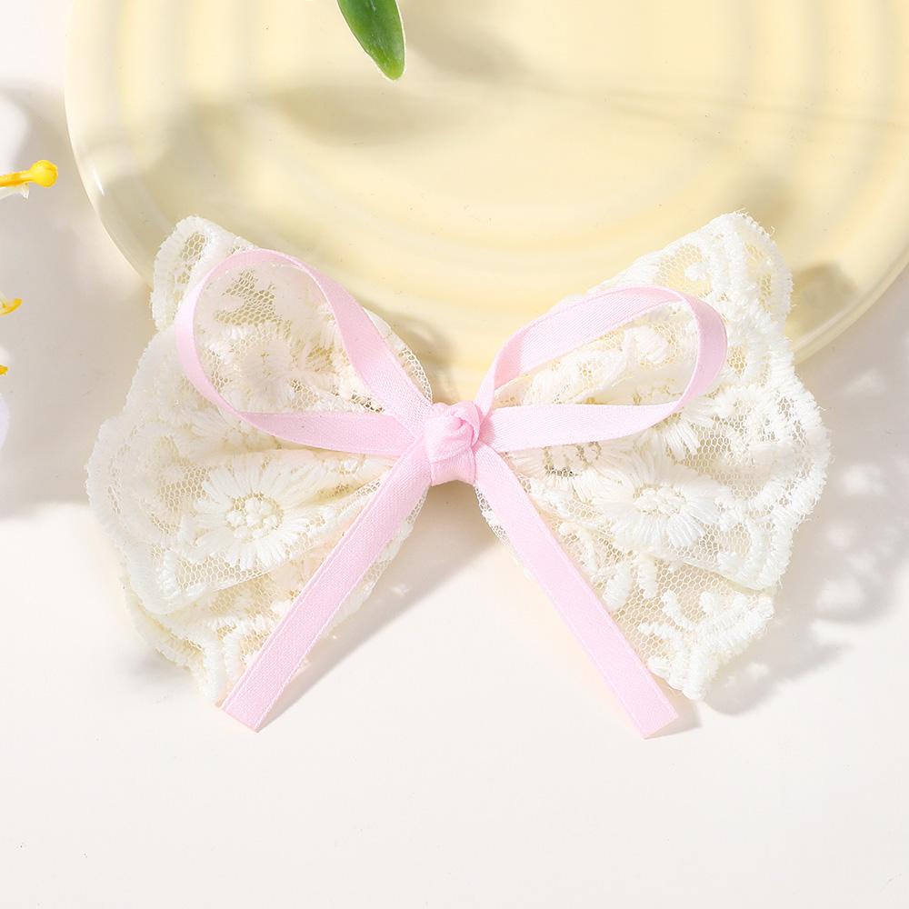 Clipsuri de păr noi cu fundă din dantelă pentru fetiță, dulci, elegante, agrafe de păr cu fundă, barrete, podoabă de cap făcută manual, accesorii de păr pentru copii, cadouri