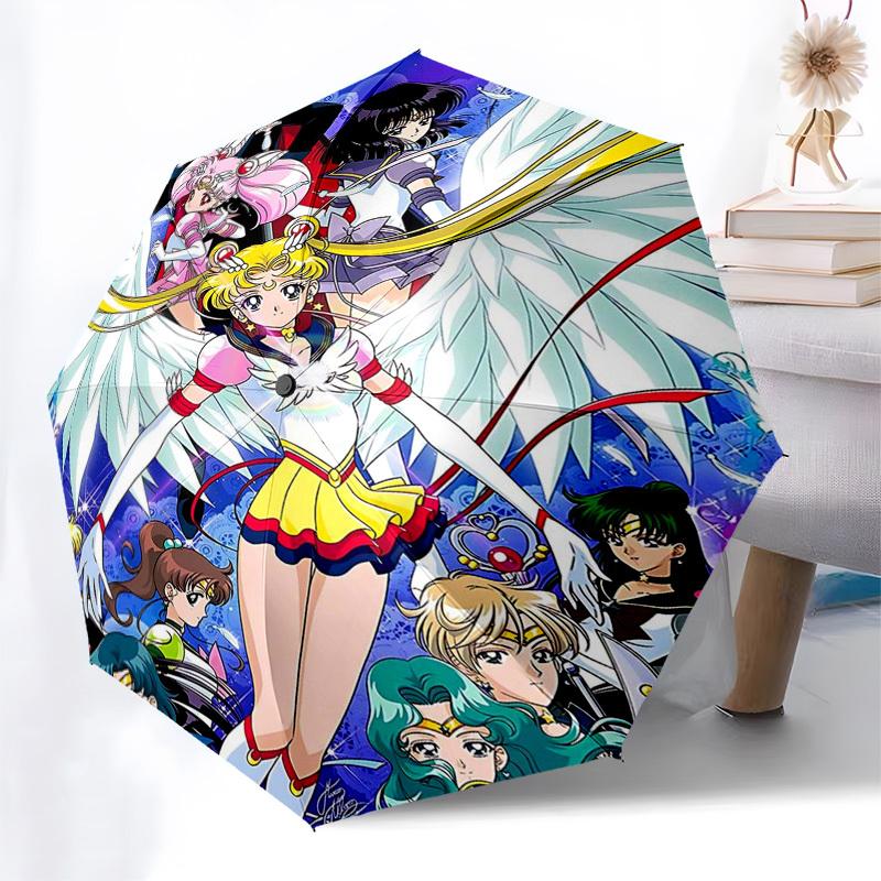 1pc Sailor Moon Inspired Umbrella Auto-Open Close, Foldable Design, 8-Rib Iron Frame, Outdoor Use, Festival Gift, Suitable for Fans, Travel, Daily Use
