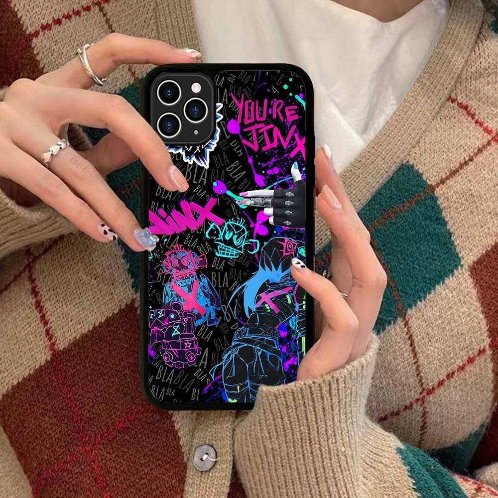 Graffiti Arcane Jinxs PC+TPU Shockproof Protective Phone Case For IPhone17 14 15 16 Pro Max 13 12 11 17 Air
