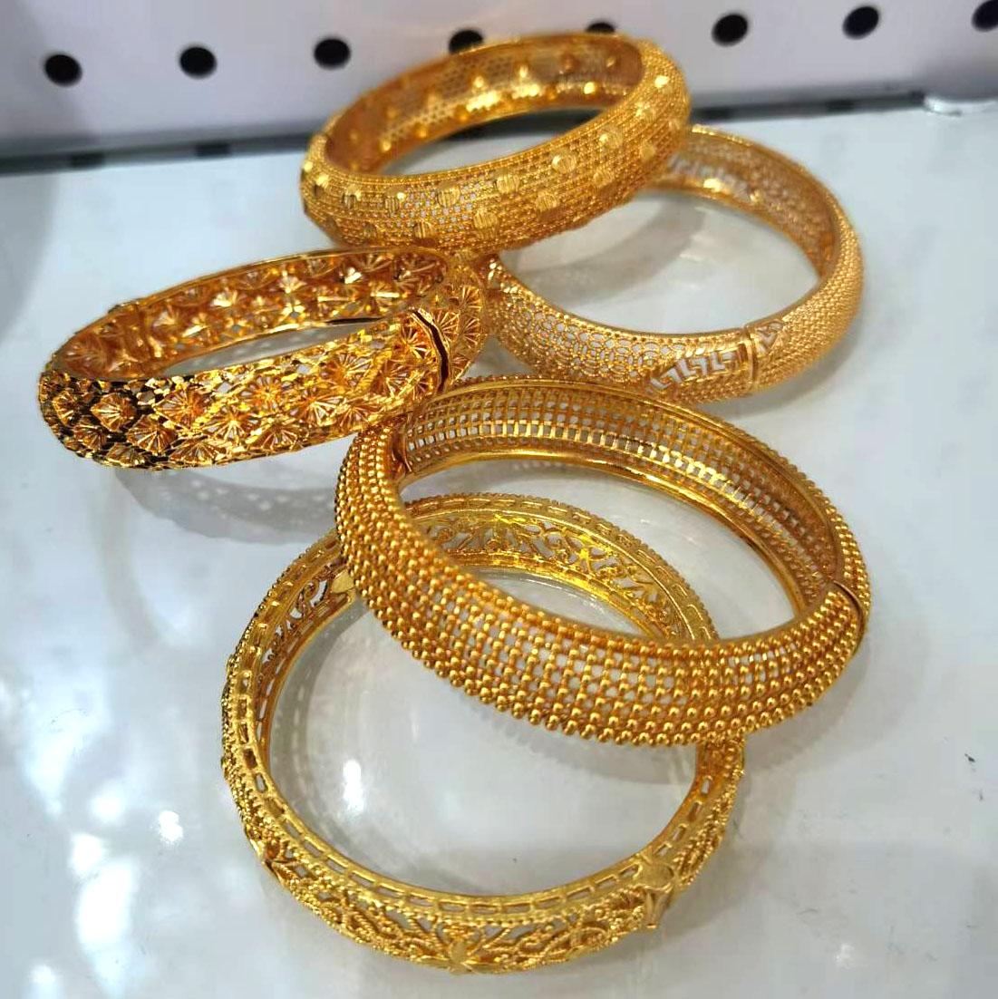 No Blacken Waterproof Bangle Statement Big Wide Gold Bangle African Trendy No Rust Costume Bracelet Jewelry 20.5cm&free sample
