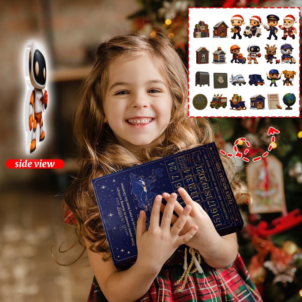 2D Plane Box 24 Double-sided Printing Pendant Countdown Calendar 24-day Christmas Advent Calendar Acrylic Plane Pendant Blindbox