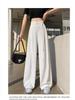 New Chinese Style 2025 Spring/Summer Women's High Waist Plus Size Wide-Leg Pants with Frog Buttons