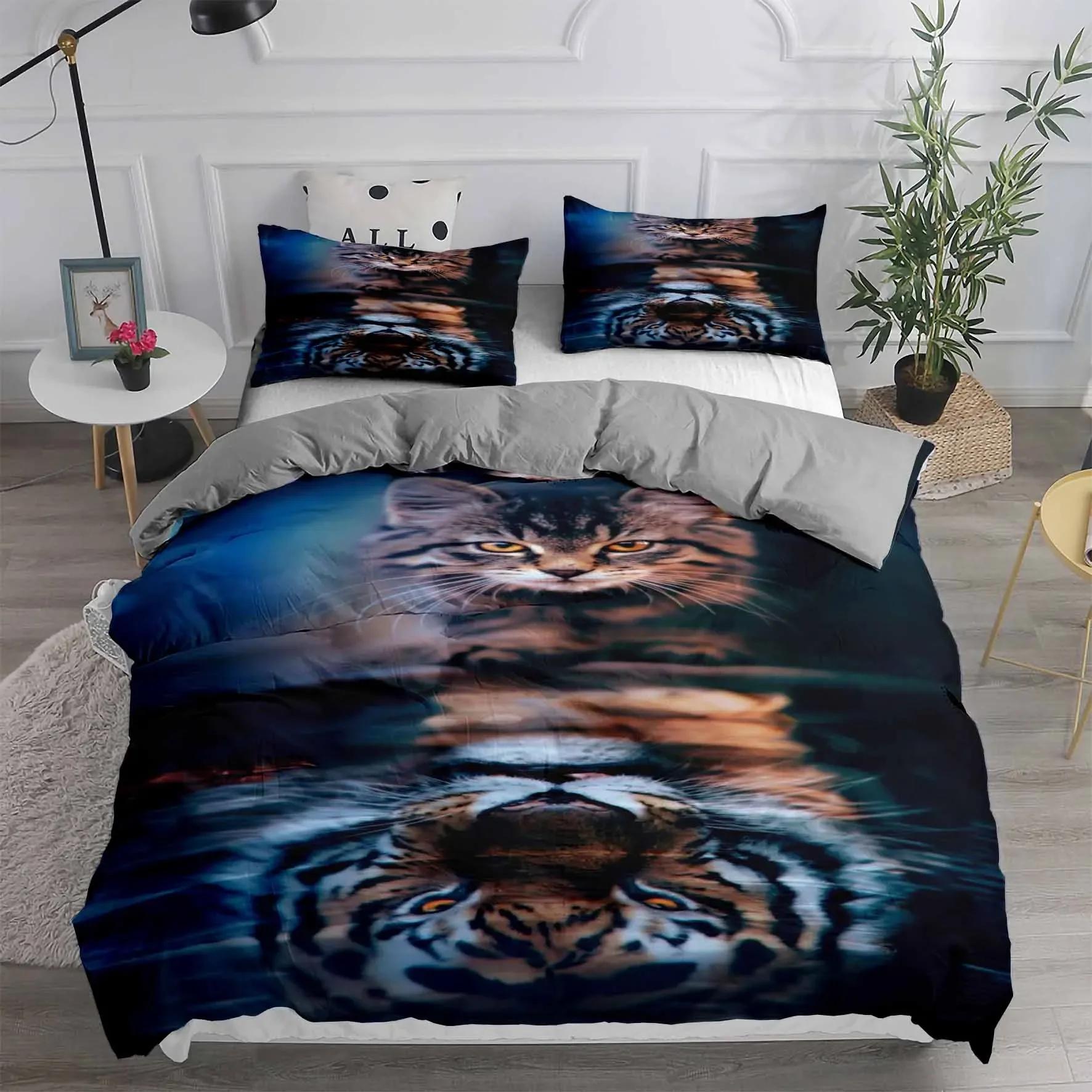 

Beding Set Adult Peoples Lion Soft Duvet Cover Sets Children Kids,twin Ful Quen King Bedrom Set Home Textile House De Couete High-End Premium 100*200cm Single