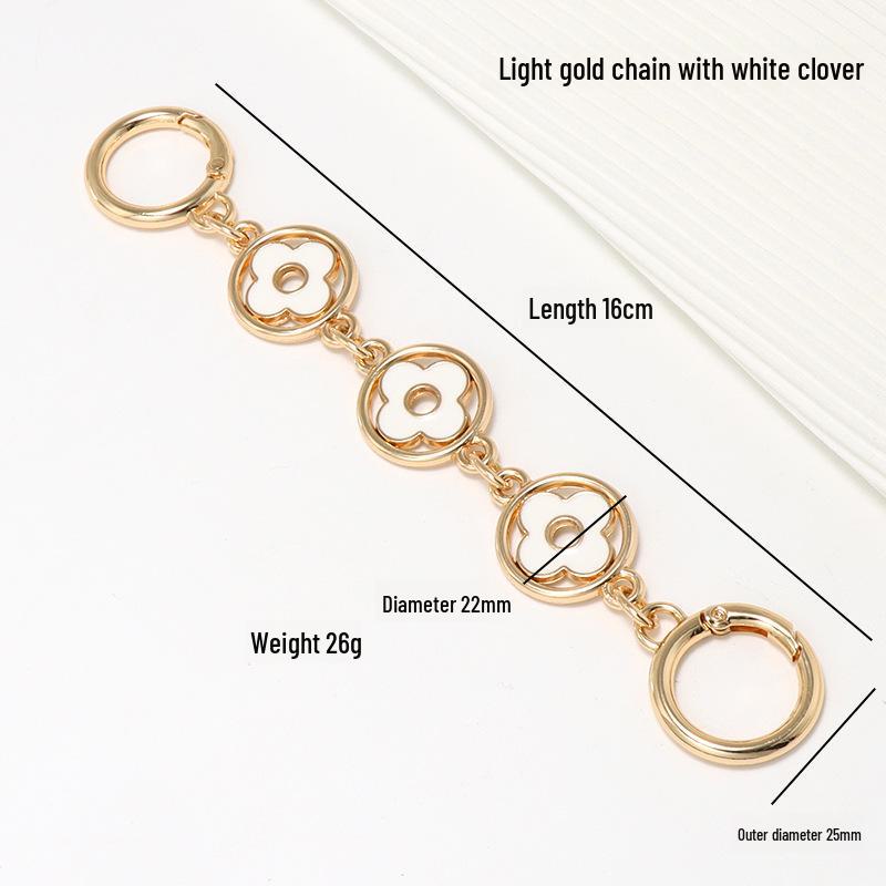 Abnehmbarer Glücksklee Taschenkettenriemen - Vielseitiges dekoratives Metallaccessoire für Crossbody und Rucksack