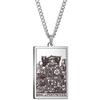 Tarot Stainless Steel Necklace Men'S Hip Hop Personality Retro Square Pendant Sweater Necklace