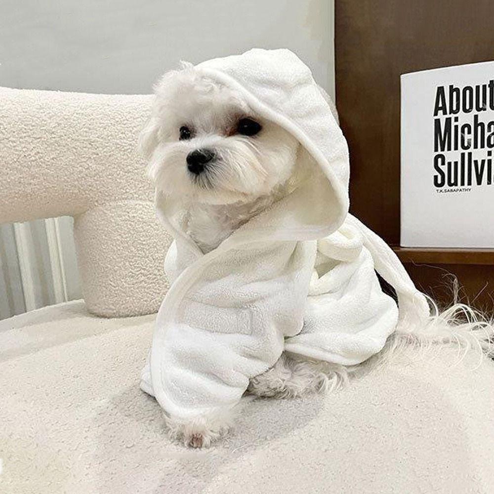 Quick Drying Dog Bath Robe Thickened Hooded Bath Towel Dog Clothes Cloak Pet Bathrobes  Pet Bathing
