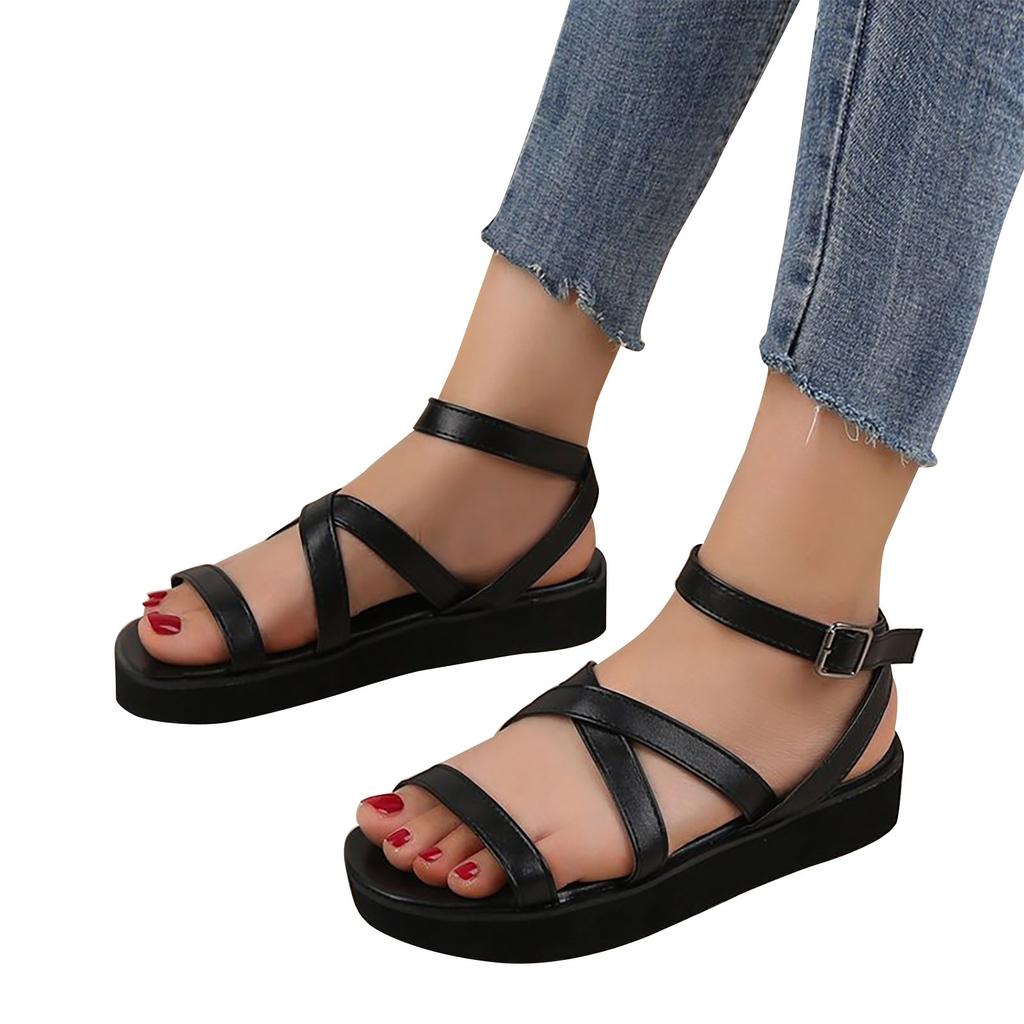Summer Big Size Fashion Platform Shoes Women Buckle Strap Sandals Roman Shoes