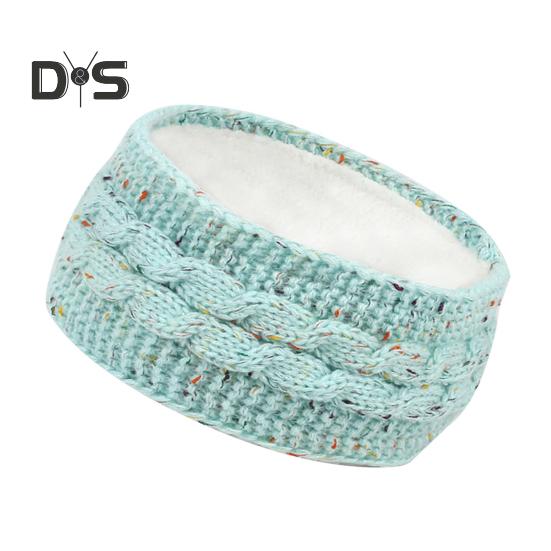 Winter Headband Women Fuzzy Fleece Lined Ear Warmer Cable Knit Thick Warm Crochet Headband Solid Color Knitting Hairband