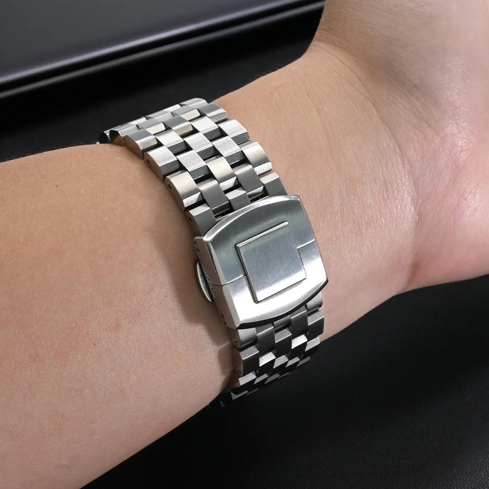 Men Stainless Steel Strap for Samsung Galaxy Watch Ultra 47mm Solid Metal Bracelet for Galaxy Ultra 47mm NO Gaps Curved End Band
